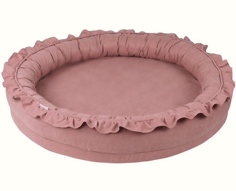Children's nest/play mat with ruffles - Blush