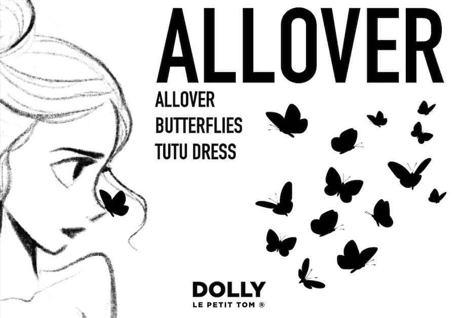 DOLLY Allover Butterflies Tutu dress, white