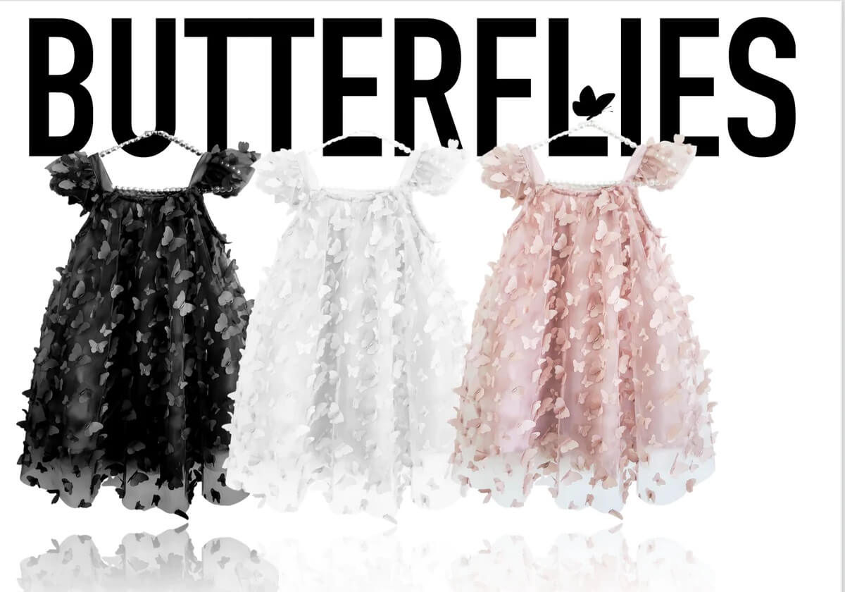 DOLLY Allover Butterflies Tutu kleit, roosa